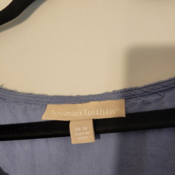 Woman Within Lace bodiced tiered midi plus dress in Blue Size 28w - Picture 3 of 5